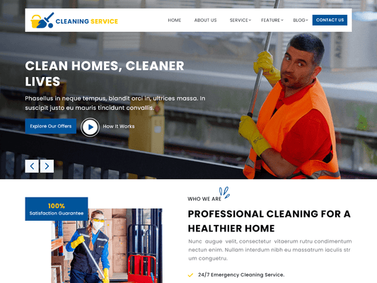 Free Cleaning Services Wordpress Theme